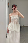 SWAYING/KNIT Bow Tube Top White SW22SST01 PS47